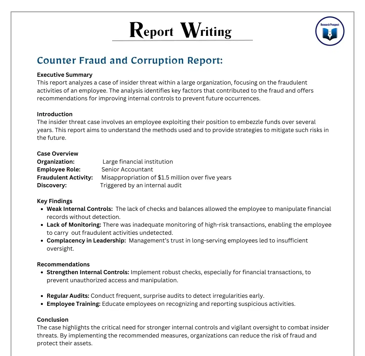 Report Writing Samples